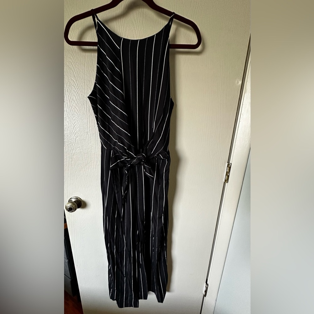 Black & White Romper Pants white stripe